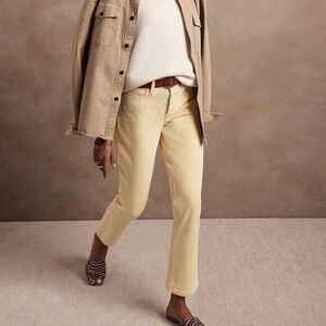 Banana Republic High Rise Straight Ankle Jeans in Pale Yellow Size Petite 25